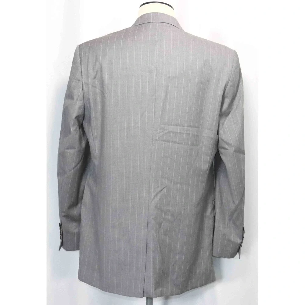 Polo Ralph Lauren Blue Label Gray Pinstripe Blazer Jacket Mens Size 42L